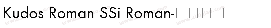 Kudos Roman SSi Roman字体转换